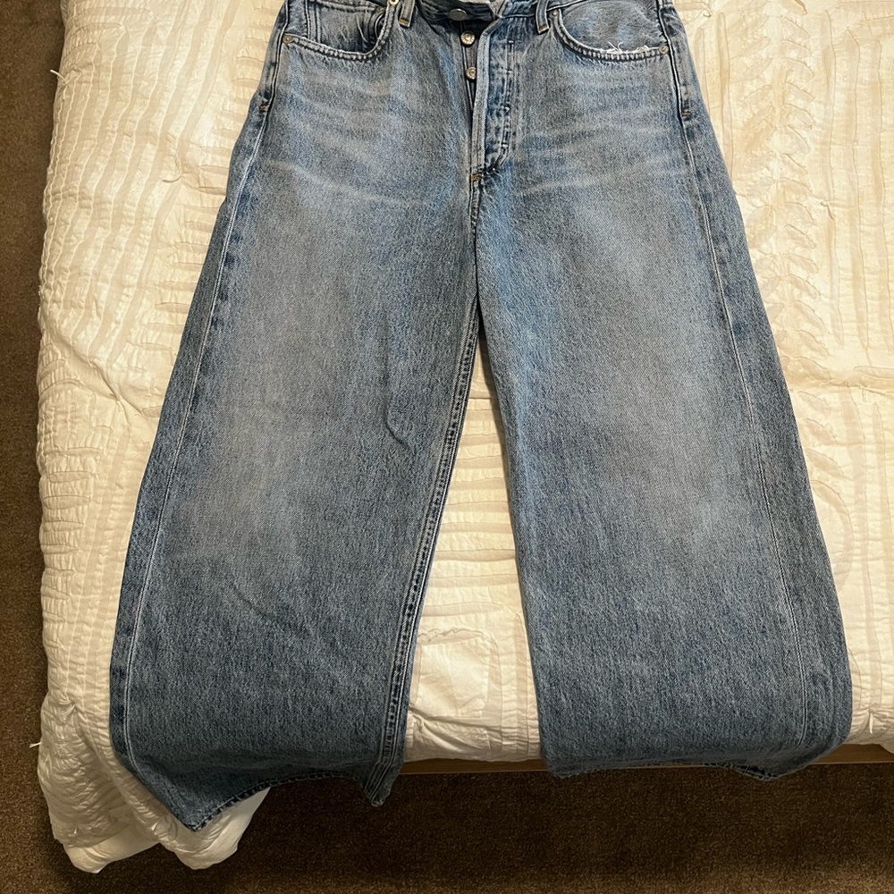 Agolde Blue Wide Leg Jeans
